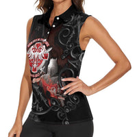 Serbian Empire Women Sleeveless Polo Shirt Knight With Emblem Double Eagle - Wonder Print Shop