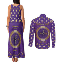 Carolingian Empire Couples Matching Tank Maxi Dress and Long Sleeve Button Shirt Charlemagne King Of The Franks - Wonder Print Shop