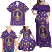 Carolingian Empire Family Matching Off Shoulder Maxi Dress and Hawaiian Shirt Charlemagne King Of The Franks - Wonder Print Shop