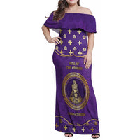 Carolingian Empire Family Matching Off Shoulder Maxi Dress and Hawaiian Shirt Charlemagne King Of The Franks - Wonder Print Shop