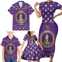 Carolingian Empire Family Matching Short Sleeve Bodycon Dress and Hawaiian Shirt Charlemagne King Of The Franks - Wonder Print Shop