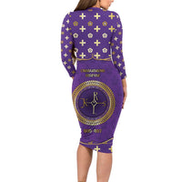 Carolingian Empire Long Sleeve Bodycon Dress Charlemagne King Of The Franks - Wonder Print Shop