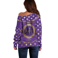 Carolingian Empire Off Shoulder Sweater Charlemagne King Of The Franks - Wonder Print Shop