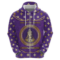 Carolingian Empire Zip Hoodie Charlemagne King Of The Franks - Wonder Print Shop