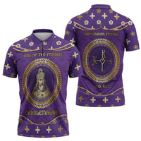 Carolingian Empire Zipper Polo Shirt Charlemagne King Of The Franks - Wonder Print Shop