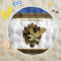 Italy Friuli-Venezia Giulia Beach Blanket Golden Eagle With Baroque Patterns
