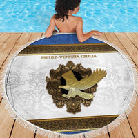Italy Friuli-Venezia Giulia Beach Blanket Golden Eagle With Baroque Patterns