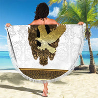 Italy Friuli-Venezia Giulia Beach Blanket Golden Eagle With Baroque Patterns