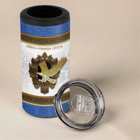 Personalized Italy Friuli-Venezia Giulia 4 in 1 Can Cooler Tumbler Golden Eagle With Baroque Patterns