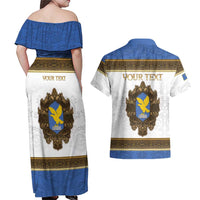 Personalized Italy Friuli-Venezia Giulia Couples Matching Off Shoulder Maxi Dress and Hawaiian Shirt Golden Eagle With Baroque Patterns