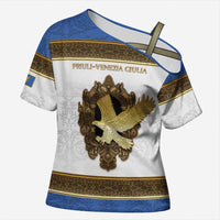 Personalized Italy Friuli-Venezia Giulia Cross Shoulder Shirt Golden Eagle With Baroque Patterns