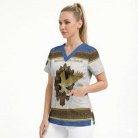 Personalized Italy Friuli-Venezia Giulia Scrub Top Golden Eagle With Baroque Patterns