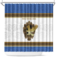 Italy Friuli-Venezia Giulia Shower Curtain Golden Eagle With Baroque Patterns