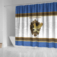 Italy Friuli-Venezia Giulia Shower Curtain Golden Eagle With Baroque Patterns