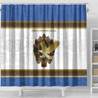 Italy Friuli-Venezia Giulia Shower Curtain Golden Eagle With Baroque Patterns