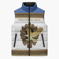 Personalized Italy Friuli-Venezia Giulia Sleeveless Puffer Jacket Golden Eagle With Baroque Patterns