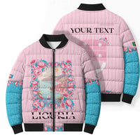 Personalized Italy Liguria Bomber Puffer Jacket Carnation Flowers Of The Riviera