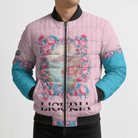 Personalized Italy Liguria Bomber Puffer Jacket Carnation Flowers Of The Riviera