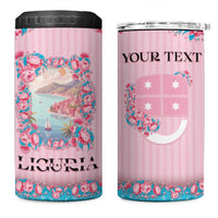 Personalized Italy Liguria 4 in 1 Can Cooler Tumbler Carnation Flowers Of The Riviera