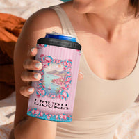 Personalized Italy Liguria 4 in 1 Can Cooler Tumbler Carnation Flowers Of The Riviera
