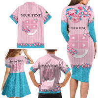 Personalized Italy Liguria Family Matching Long Sleeve Bodycon Dress and Hawaiian Shirt Carnation Flowers Of The Riviera