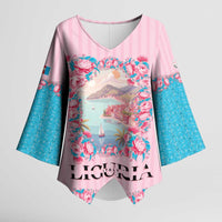 Personalized Italy Liguria Kimono Sleeve Blouse Carnation Flowers Of The Riviera