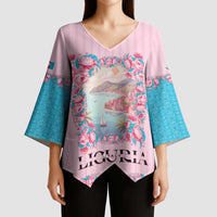 Personalized Italy Liguria Kimono Sleeve Blouse Carnation Flowers Of The Riviera