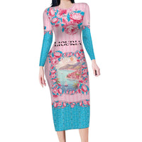 Personalized Italy Liguria Long Sleeve Bodycon Dress Carnation Flowers Of The Riviera