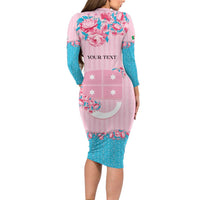 Personalized Italy Liguria Long Sleeve Bodycon Dress Carnation Flowers Of The Riviera