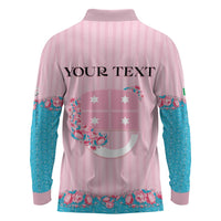 Personalized Italy Liguria Long Sleeve Polo Shirt Carnation Flowers Of The Riviera