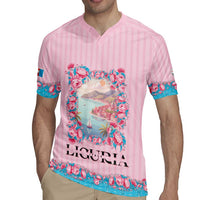 Personalized Italy Liguria Rugby Jersey Carnation Flowers Of The Riviera