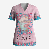 Personalized Italy Liguria Scrub Top Carnation Flowers Of The Riviera