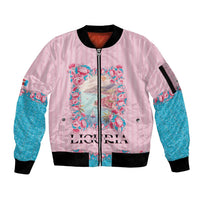 Personalized Italy Liguria Sleeve Zip Bomber Jacket Carnation Flowers Of The Riviera
