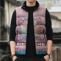 Personalized Italy Liguria Sleeveless Puffer Jacket Carnation Flowers Of The Riviera
