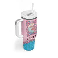 Personalized Italy Liguria Tumbler With Handle Carnation Flowers Of The Riviera