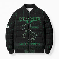 Personalized Italy Marche Bomber Puffer Jacket Map And Coordinates Code