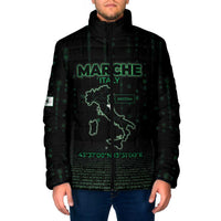 Personalized Italy Marche Padded Jacket Map And Coordinates Code