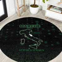 Italy Marche Round Carpet Map And Coordinates Code