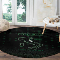 Italy Marche Round Carpet Map And Coordinates Code