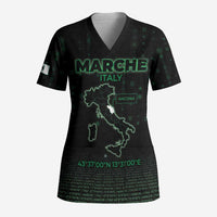 Personalized Italy Marche Scrub Top Map And Coordinates Code