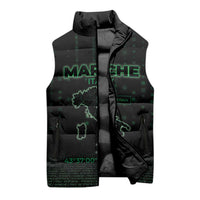 Personalized Italy Marche Sleeveless Puffer Jacket Map And Coordinates Code