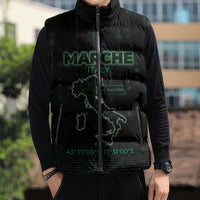 Personalized Italy Marche Sleeveless Puffer Jacket Map And Coordinates Code