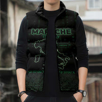 Personalized Italy Marche Sleeveless Puffer Jacket Map And Coordinates Code