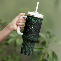 Personalized Italy Marche Tumbler With Handle Map And Coordinates Code
