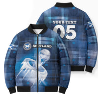 Custom Scotland Football Bomber Puffer Jacket Ice Hole Celtic Thistle Tartan Flower Patterns