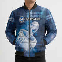 Custom Scotland Football Bomber Puffer Jacket Ice Hole Celtic Thistle Tartan Flower Patterns