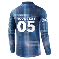 Custom Scotland Football Button Sweatshirt Ice Hole Celtic Thistle Tartan Flower Patterns