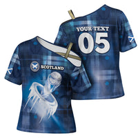 Custom Scotland Football Cross Shoulder Shirt Ice Hole Celtic Thistle Tartan Flower Patterns