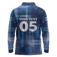 Custom Scotland Football Long Sleeve Polo Shirt Ice Hole Celtic Thistle Tartan Flower Patterns