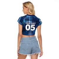 Custom Scotland Football Raglan Cropped T Shirt Ice Hole Celtic Thistle Tartan Flower Patterns